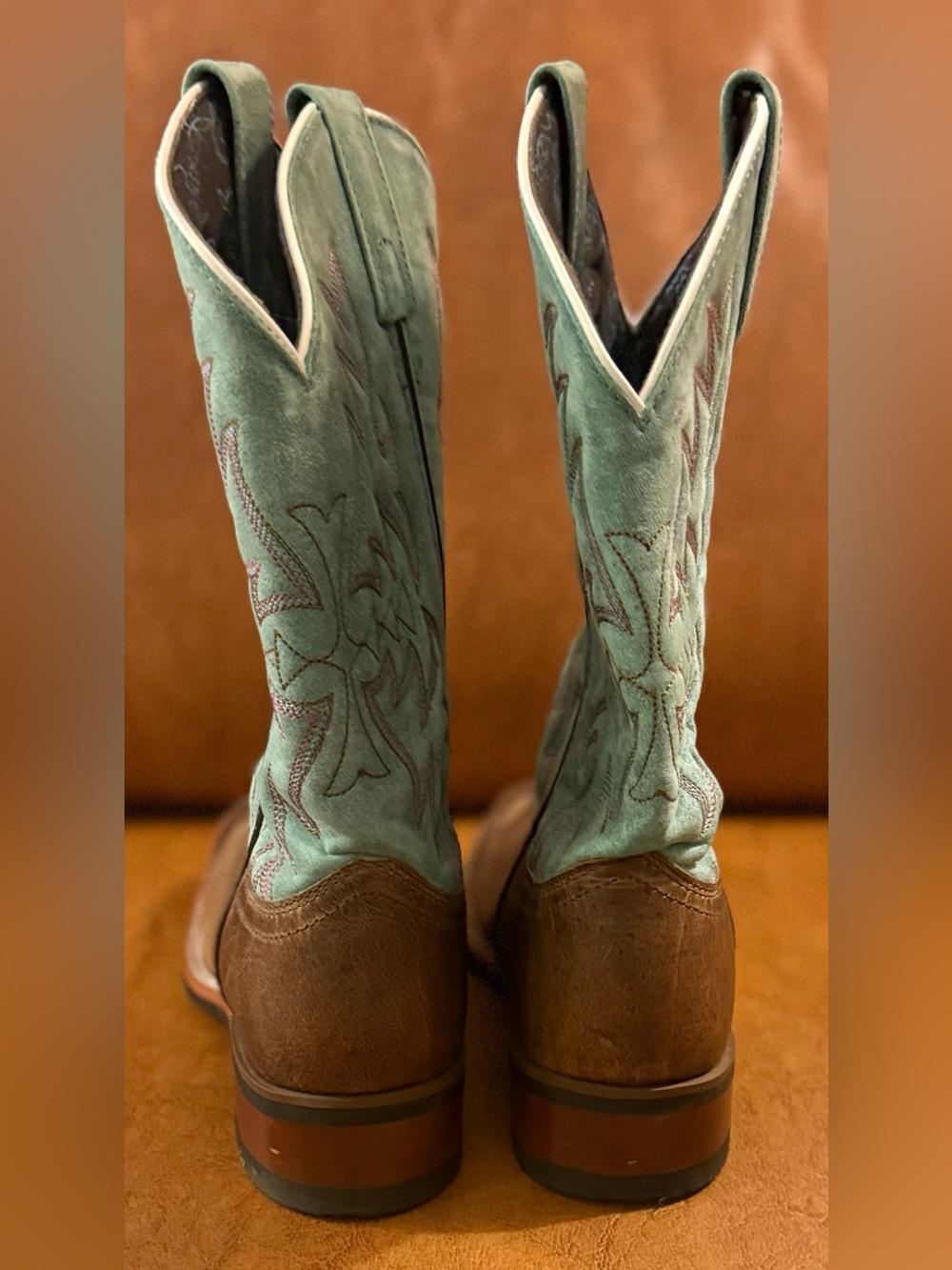 Laredo Anita Brown Turquoise Leather Cowgirl Boots Womens 9M Western - Picture 5 of 10